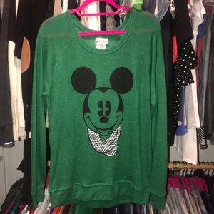 Green Mickey Mouse Sweater